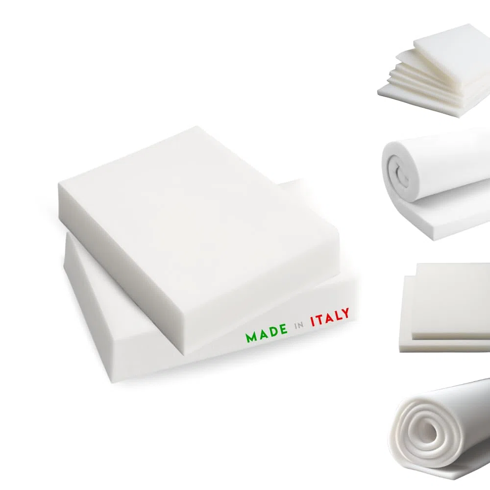 TENDAGGIMANIA Gommapiuma per Imbottitura Densità 25 - Gommapiuma Spessore 5 CM - Misura 50cm x 200 cm - Gomma Piuma per Cuscini Divano Anche per Poltrona e Divano Letto