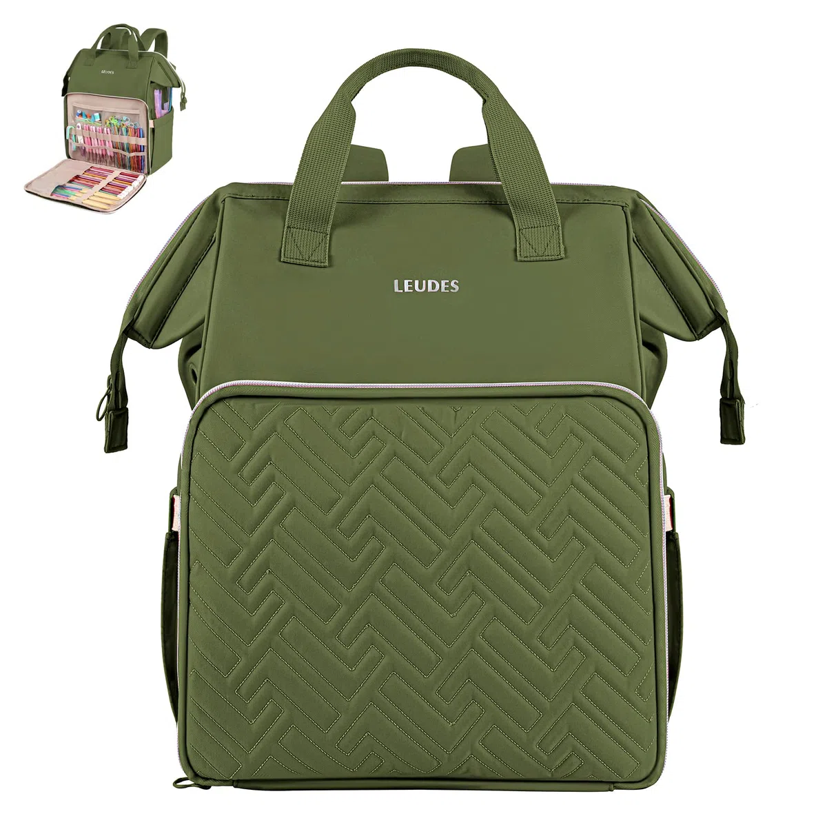 Leudes Zaino porta lavoro a maglia, organizer per filati, grande, borsa tote per uncinetto, regalo di Natale