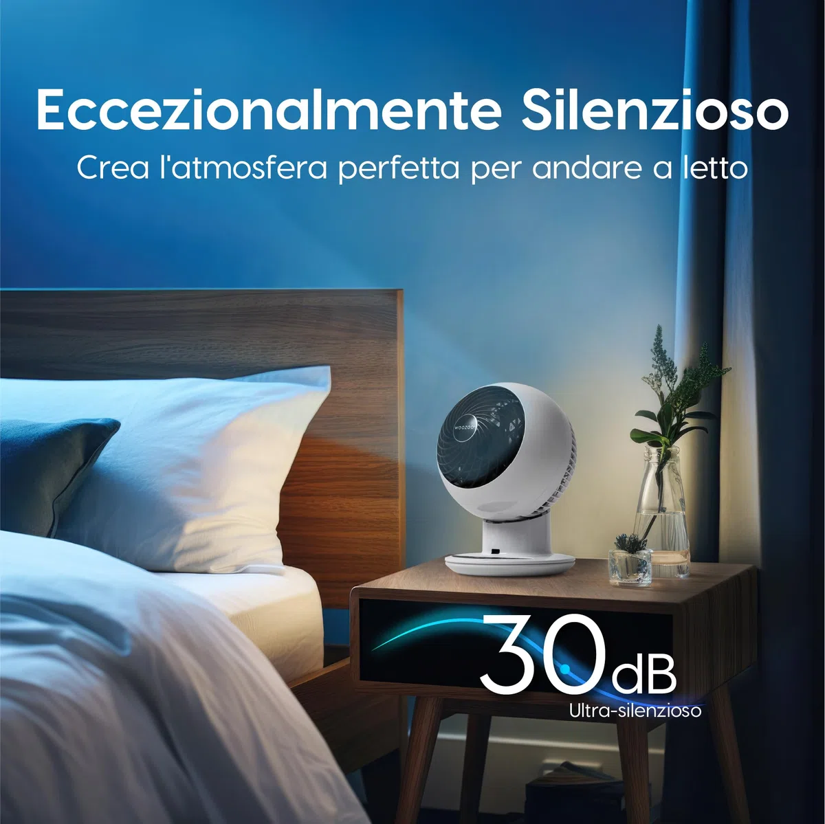Iris Ohyama Woozoo, 30m², Ventilatore da Tavolo, Ufficio Fan, Bianco, Telecomando, Silenzioso, Oscillazione, Per Camera, Soggiorno, Cucina, Circolatore d'Aria, Raffreddamento, Potente, PCF-SC15T