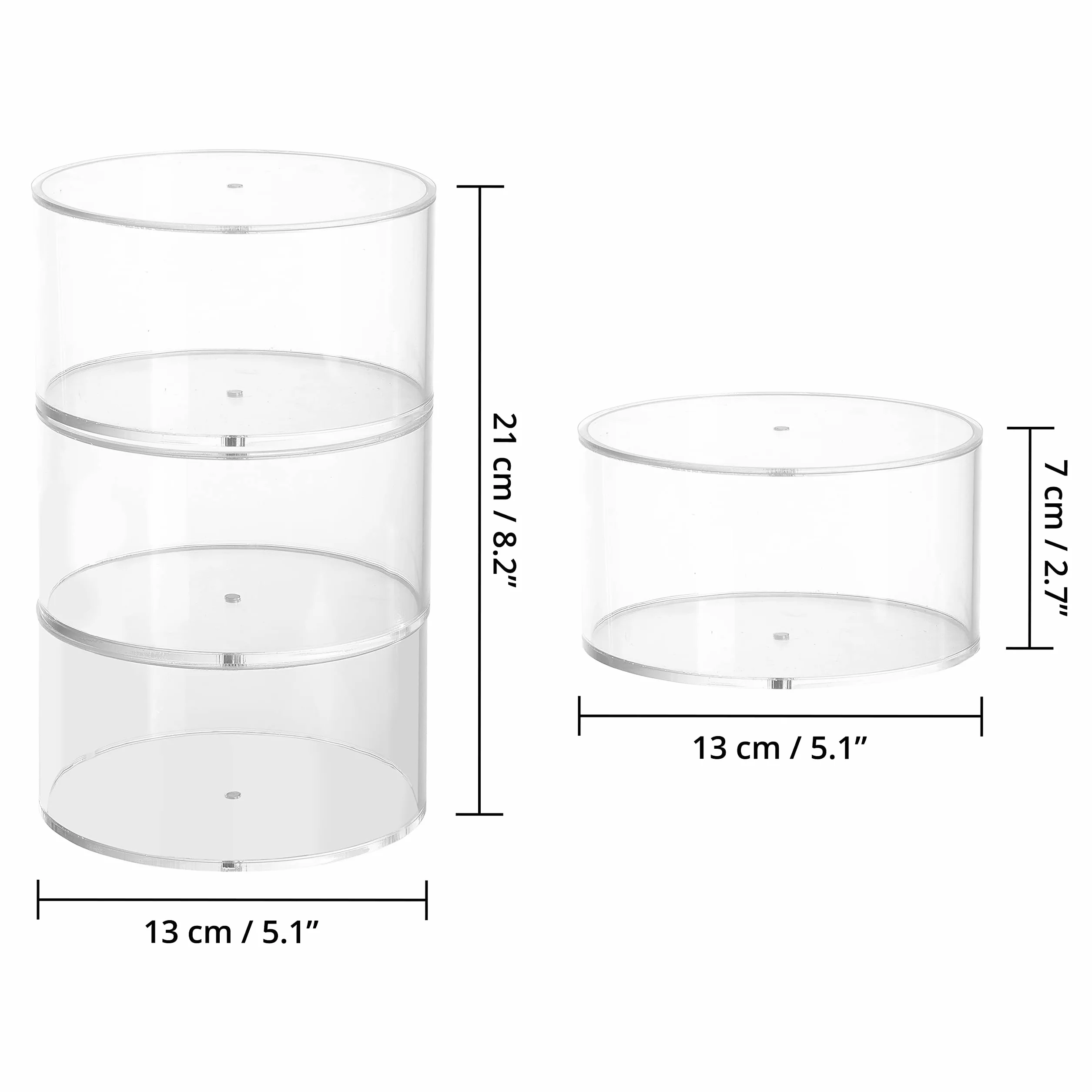 Organizer Cinture a 3 Livelli - Porta Cinture Trasparente Rotondo con Coperchi Magnetici - Organizer Trasparente in Plastica Impilabile - Espositore Cinture, Gioielli, Porta Orologi Uomo, Trucchi