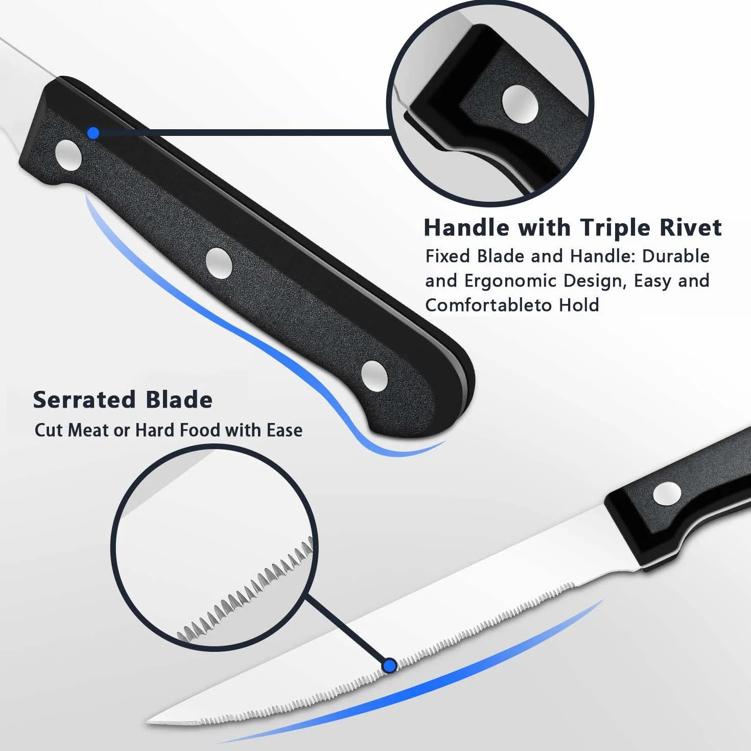 Pleafind posate da 36 pezzi, posate acciaio inox 6 persone per uso alimentare, set posate in argento con coltello, cucchiaio, forchetta, coltello da bistecca, lavabili in lavastoviglie