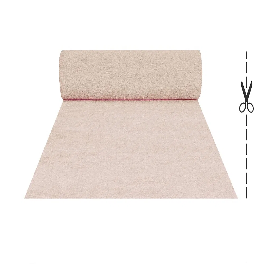OLIVO.shop Tappeto per eventi, rotolo di tappeti, tappeto da matrimonio, cerimonia, festa, tappeto da esterno, passerella ROMOQU (avorio, 1 x 5 mt)