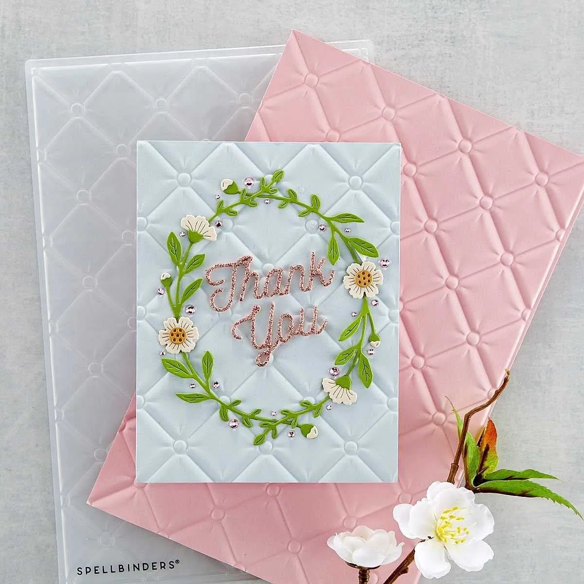 Spellbinders Cartella goffratura 3D trapuntata, opaca, una