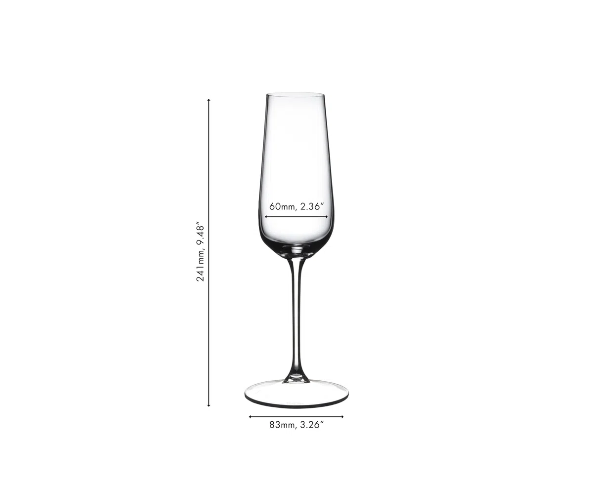 RIEDEL Grape - Flauto da champagne, set da 2 pezzi, in cristallo trasparente, realizzato a macchina