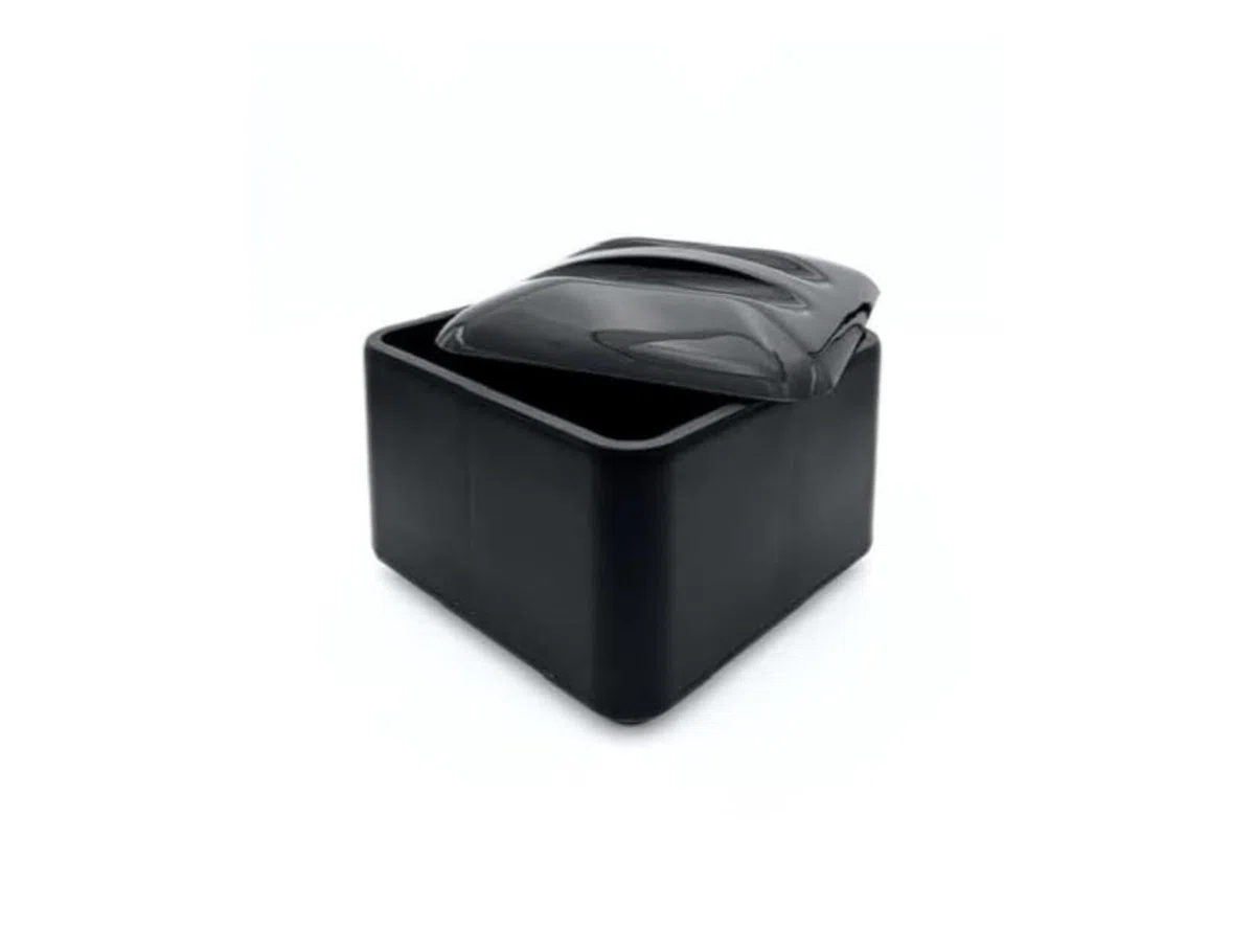 ABEL DESIGN - Secchiello PORTAGHIACCIO quadrato in plastica da 6 Litri, colore NERO, Made in Italy