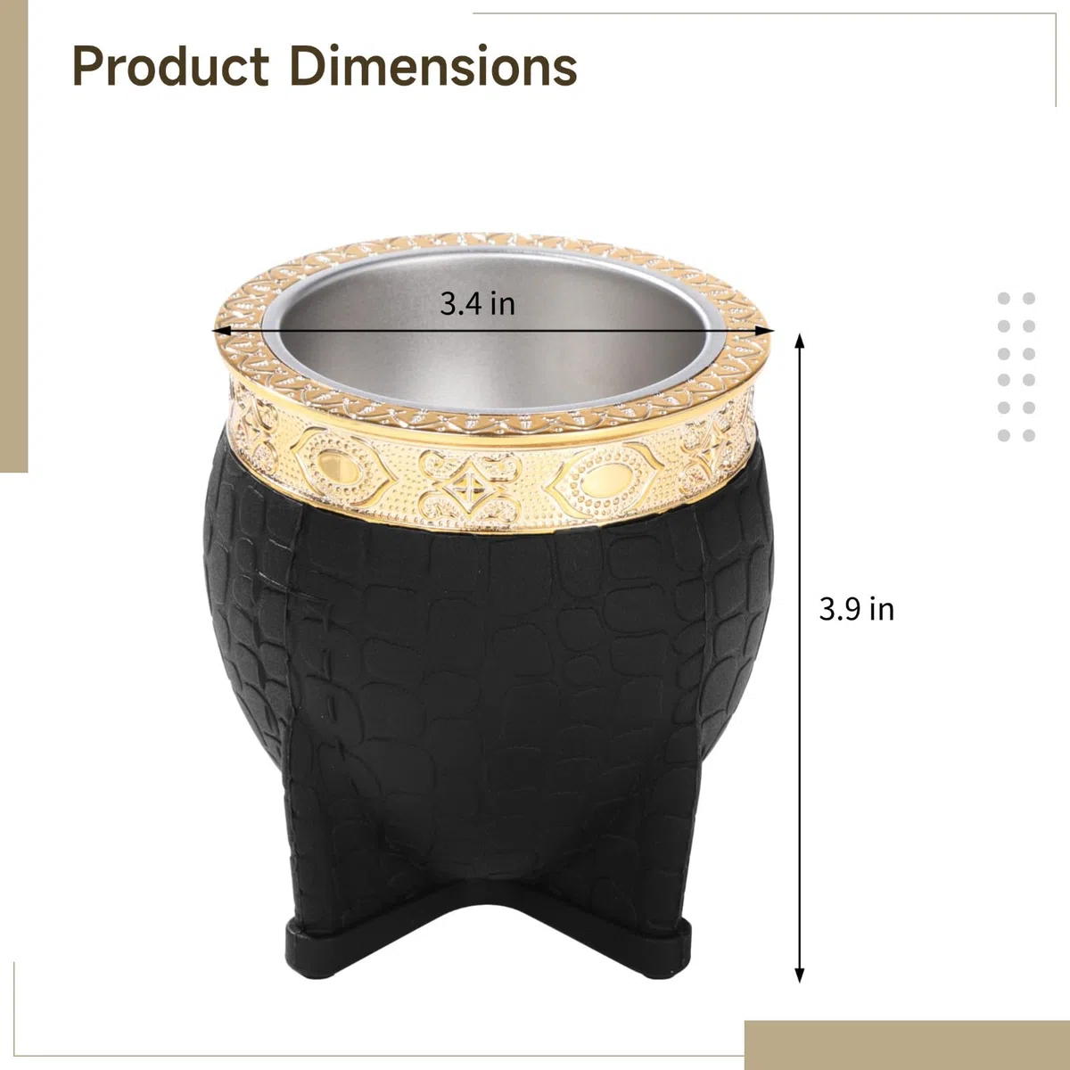 Tazza da tè biologica, Yerba Mate Cup Set con Bombilla, cucchiaio in acciaio con cannuccia, 9,9 x 8,6 cm