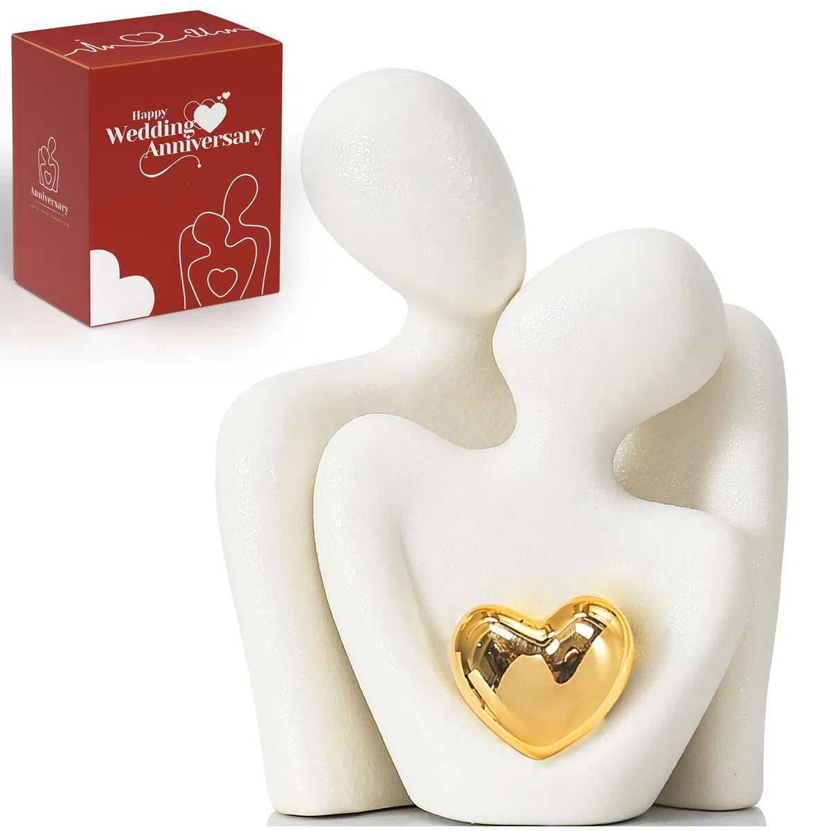 Mini Statua Coppia Amore, Soprammobile Moderno Decorazioni Casa, Scultura Astratta Love, Accessori Arredamento Casa Camera Da Letto, Regalo Anniversario Matrimonio Romantico