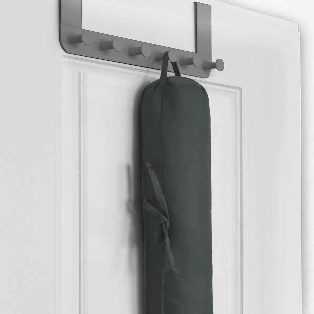 Beautissu Paraspifferi Imbottito per Porte e finestre Viento 100x10cm - con Laccio fermaporta e Pratica asola - Antracite