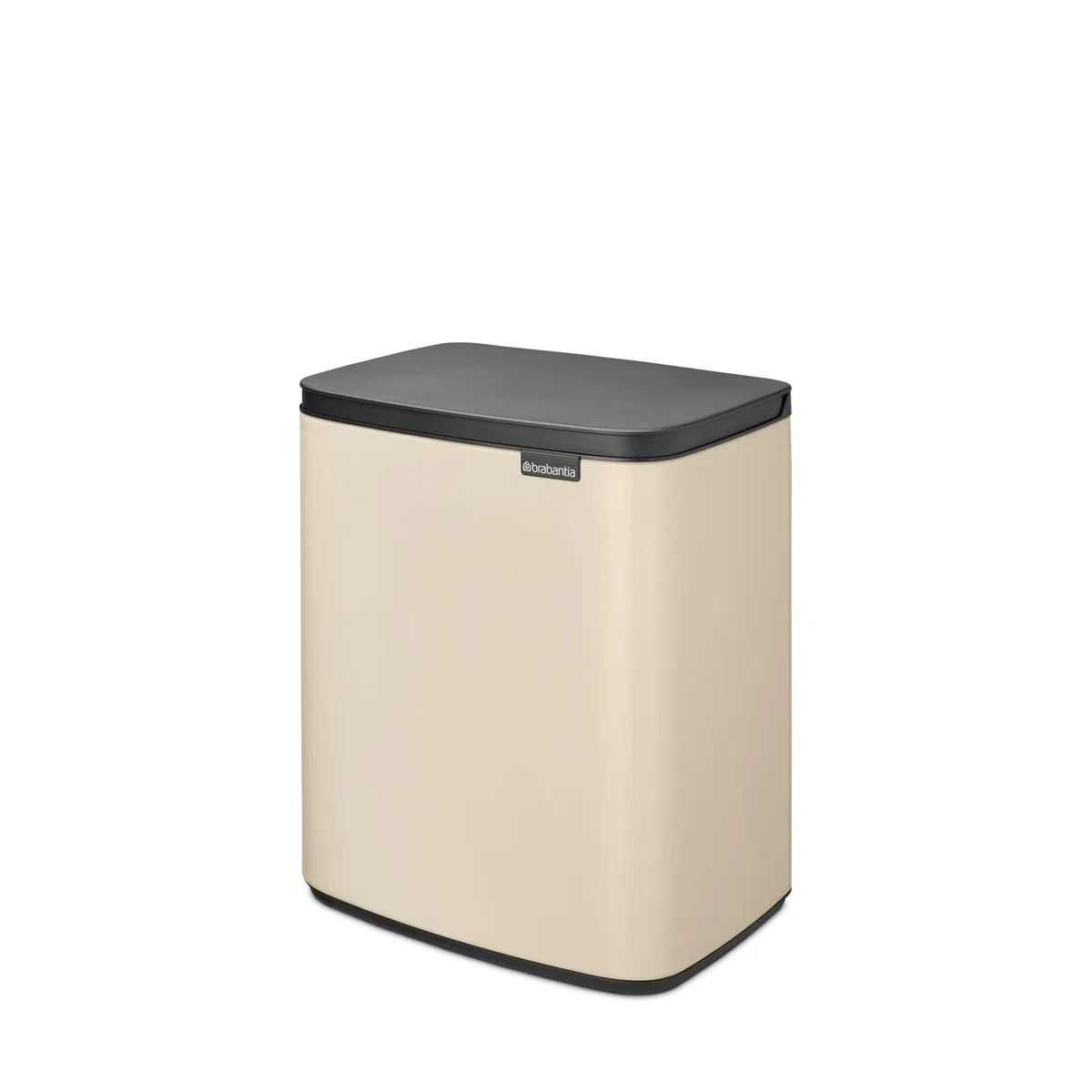 Brabantia Bo Pattumiera 12L | Cestino rettangolare compatto con coperchio Soft-Close e secchio interno rimovibile | Design montabile a parete o indipendente per bagno, cucina o ufficio | Soft Beige