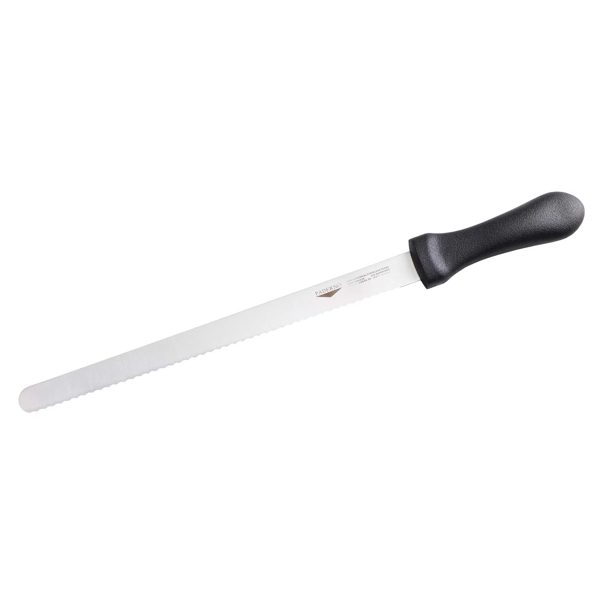 Paderno - Coltello per Pasticceria e Torte in Acciaio Inox Ice Hardening, Manico in Polipropilene Nero, Lunghezza Lama 36 cm