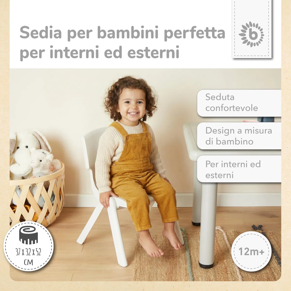 BIECO - Sedia per bambini con portata fino a 80 kg, impilabile e a prova di ribaltamento, per interni ed esterni, per bambini, per bambini, con sedie