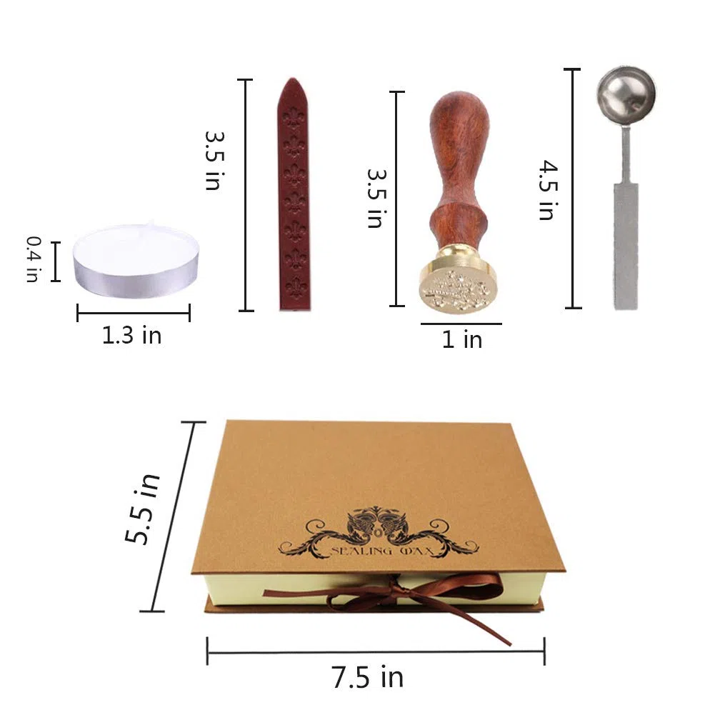 Kit Sigillo Ceralacca Retro Cera Timbro per Ceralacca con Sigilli Cucchiaio Candela Bastoncini di Cera per Busta Etichetta Matrimonio Natale (con amore + albero della vita)
