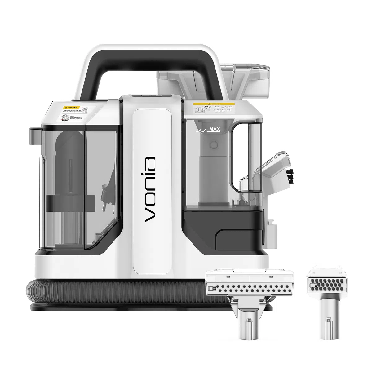 Vonia Pulitore portatile per tappeti – 450W Pulitore per tappezzeria e macchie | Smacchiatore portatile per divani, tappeti, sedili auto, materassi e tessuti (Bianco)
