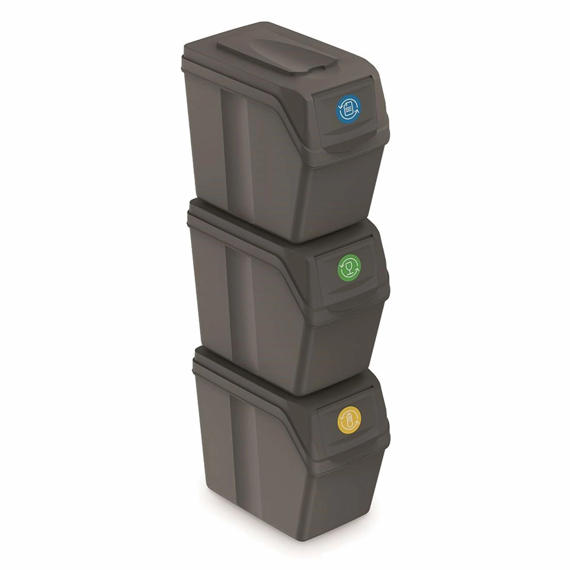 Prosperplast - Set di 3 cubi 3x20L Raccolta Differenziata Riciclaggio Comodo