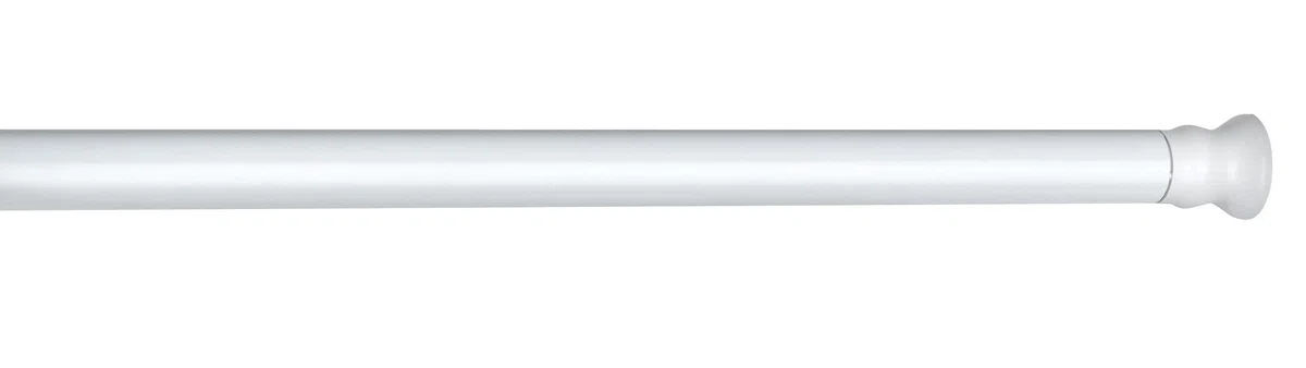 Wenko 19209100 Barra di Doccia Telescopica Ø 2 cm, Alluminio, Gomma, 2 x 2 cm, Bianco