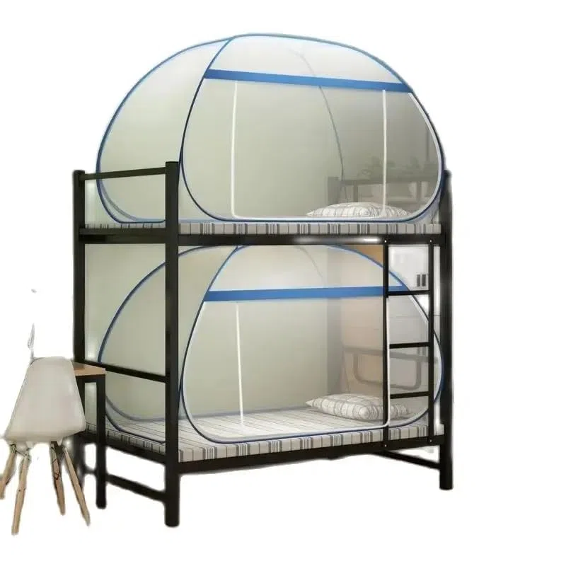 Zanzariera pieghevole rettangolare per letto singolo da 0,9 x 1,9 m, per letto singolo, per dormitori, letti a castello, zanzariera, rettangolare, con fondo pieno