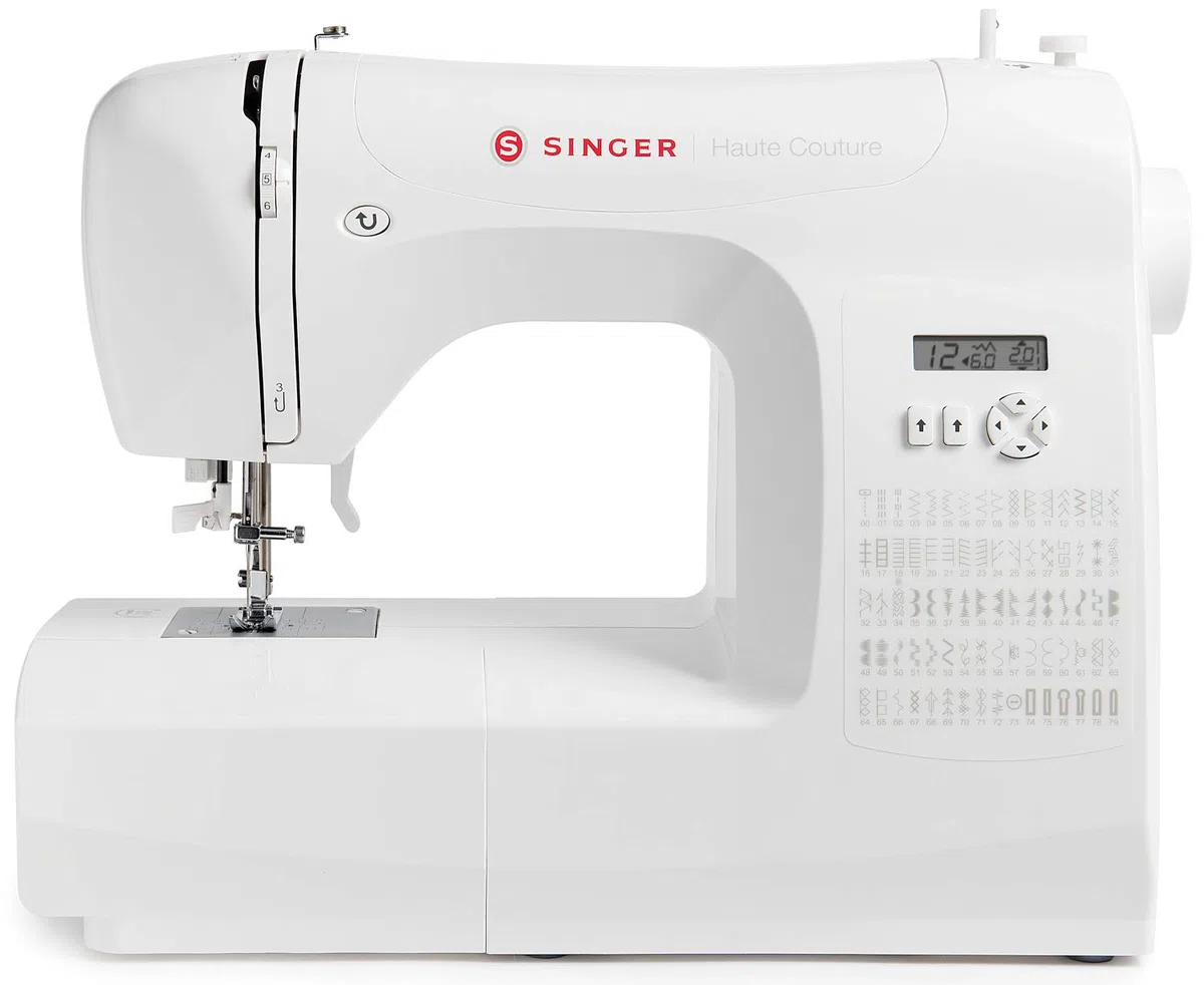 Singer Haute Couture (Alta Moda) Macchina da Cucire Elettronica Edizione Esclusiva, 80 Punti di Cucitura, Cucitrice Portatile Elettrica Professionale Automatica, 6 asole automatiche in 1 passaggio