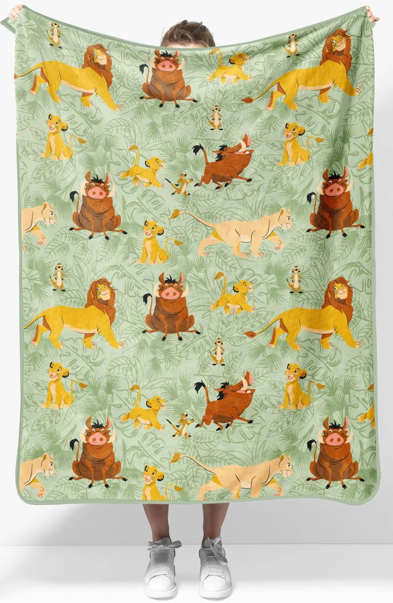 Disney - Coperta in pile super morbido e leggero, motivo: Re Leone, misure 101,2 x 127,2 cm, con Simba
