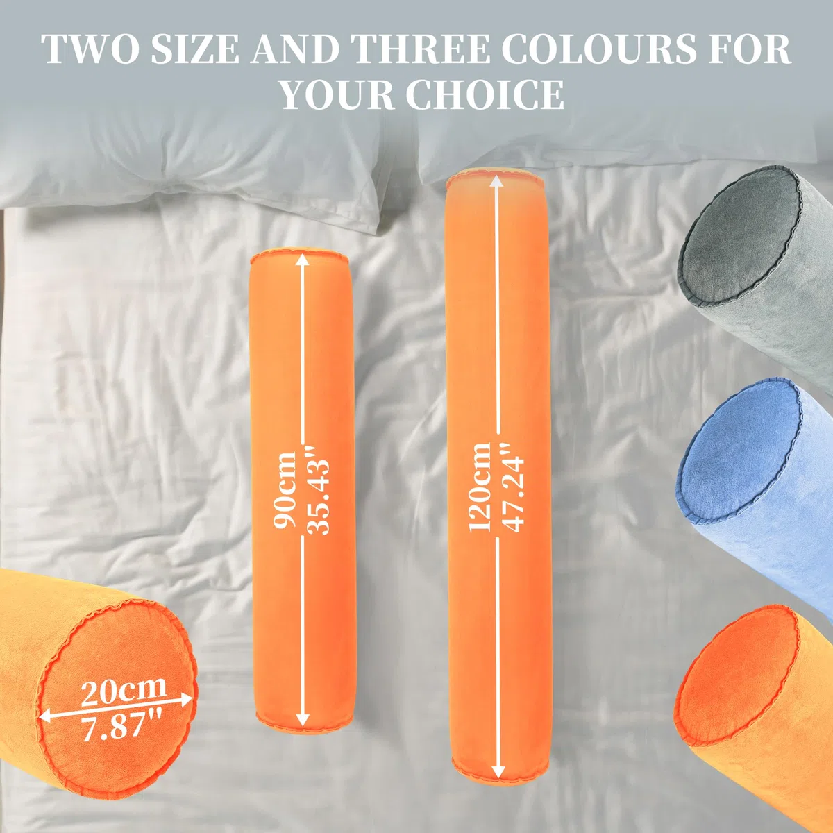 ONTYZZ Cuscino Corpo Gonfiabile Cuscino Lungo Adulti Bambini Cuscino Rotondo Bolster per Dormire Abbraccio Indietro Collo Supporto Dormiglione Laterale Coccole