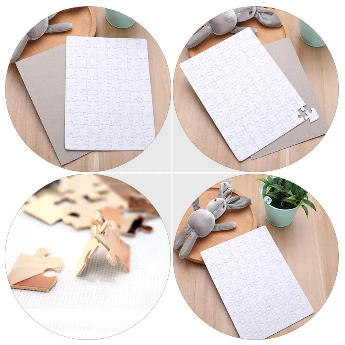 Uonlytech Puzzle Vuoto Sublimazione A5 80 Pezzi su Carta per Trasferimento Termico 10 Fogli Fai da Te per Pressa a Caldo Forniture per Puzzle Fotografico Decorativo e Creativo