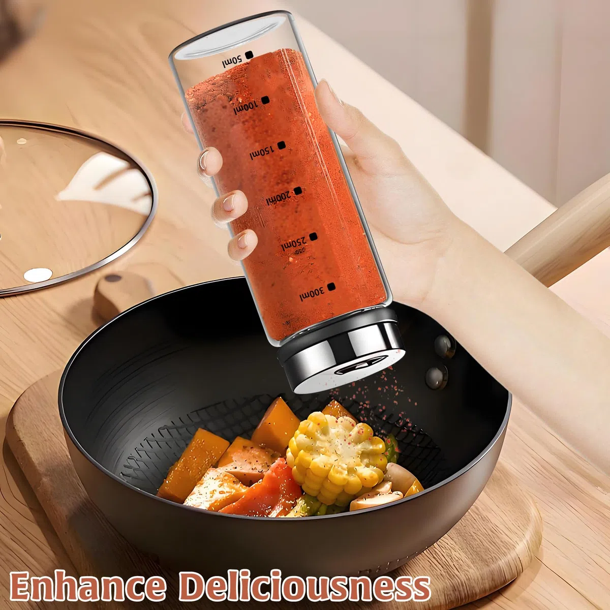 Saliera e pepiera grandi in vetro con fori regolabili, dispenser brand per sale e pepe in acciaio inossidabile con coperchi rimovibili, per cucina e ristorante