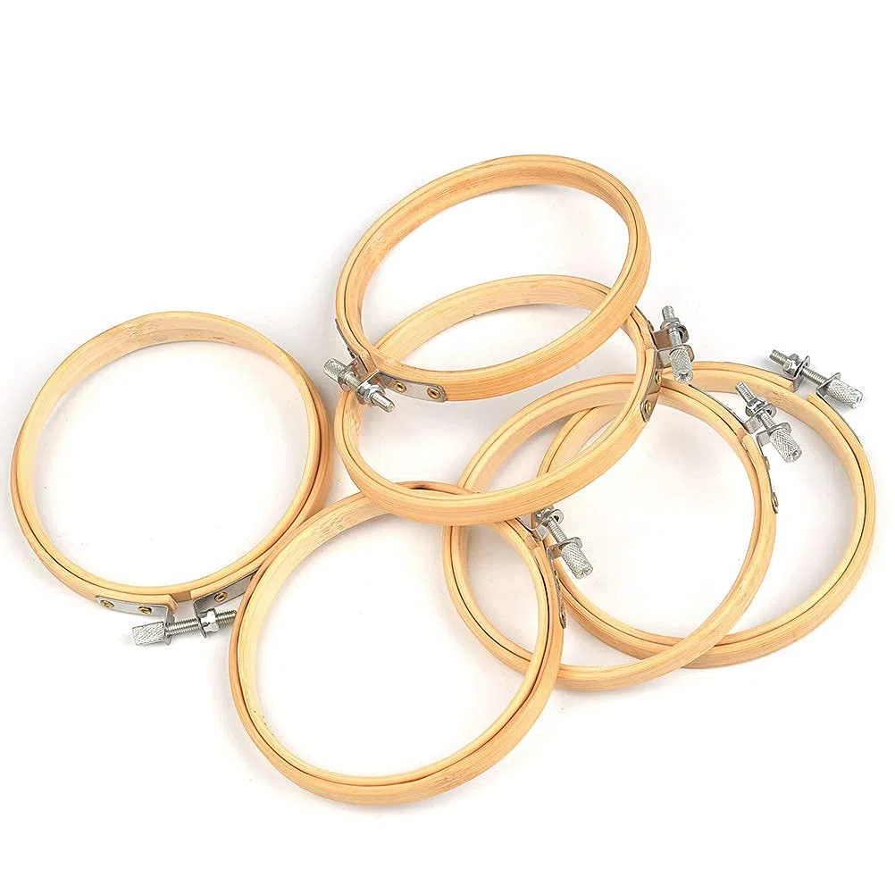 10 Pezzi Telaio da Ricamo 15 cm , Telaio da Ricamo in Legno per Punto Croce, Artigianato, Uncinetto, Cucito, Telaio da Ricamo in Legno, Cerchio Rotondo di Bambù, 6 pollici