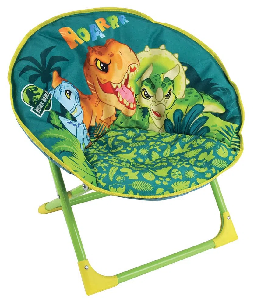 Fun House 713260 Jurassic World Dinosauro - Sedia a sdraio pieghevole per bambini, H.47 X L.54 X P.42 cm, colore: Verde