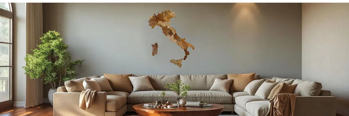 Natura Products 3D Mappa a Muro in Legno Italia, Mappa Puzzle Dettagliata in Legno, Disponibile in 87x66 cm o 111x85 cm, Marrone (111 x 85 cm)