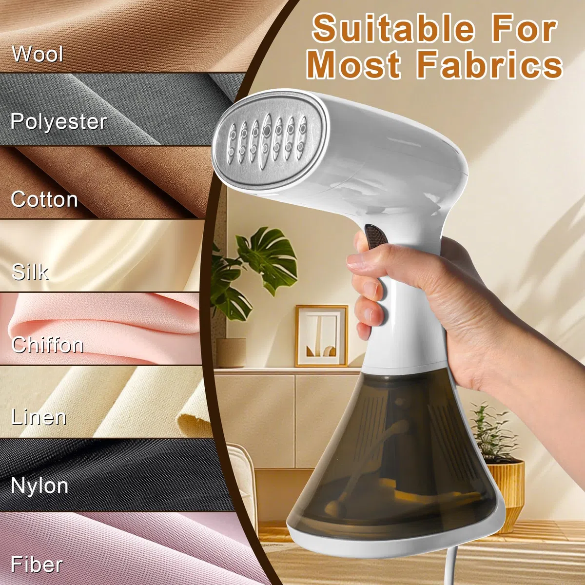 Ferro da Stiro Verticale, 1600W Stiravapore Portatile, Riscaldamento Rapido 20 Secondi, Serbatoio Grande da 320 ml, 3 Modalità Vapore, Compatto e Portatile per Casa, Ufficio, Viaggi