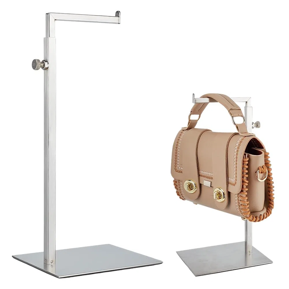 UNICRAFTALE 2 set di espositori per borse, altezza regolabile, in acciaio inox, per esporre borse e gioielli