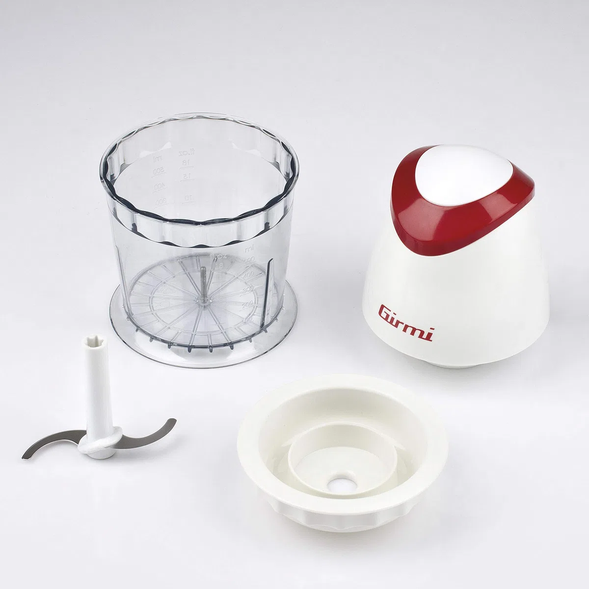 Girmi TR01 Tritatutto, 350 W, Lame Inox, Funzionamento PULSE, 500 ml, Bianco