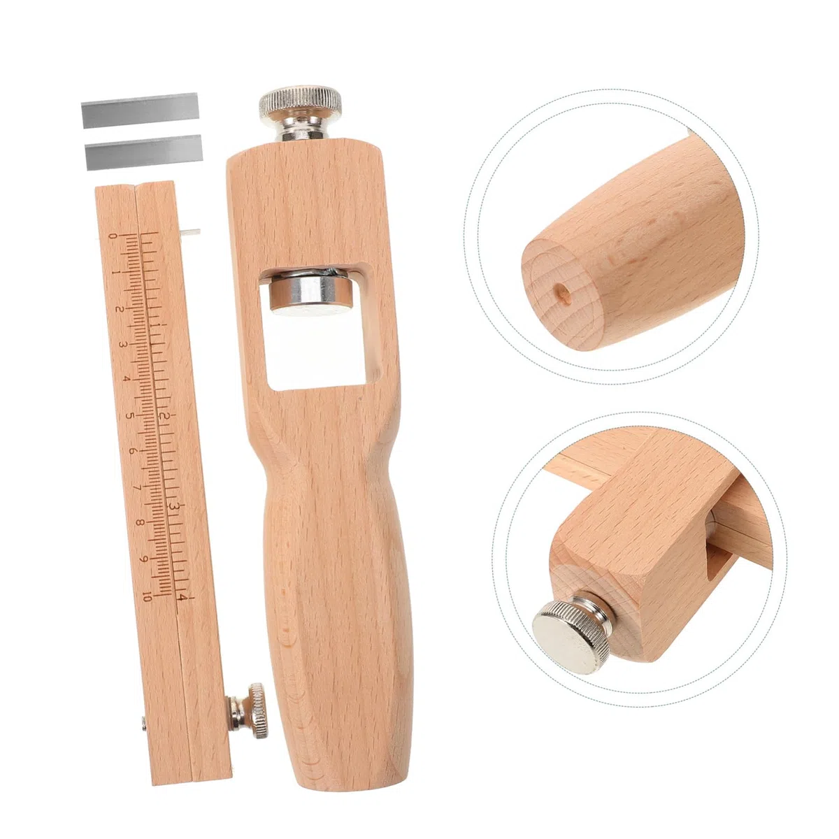 TEHAUX Taglierina per Pelle in Legno Beige Design Ergonomico Antiscivolo, Utensile da Taglio per Cinture e Lavori di Fai da Te Artigianale