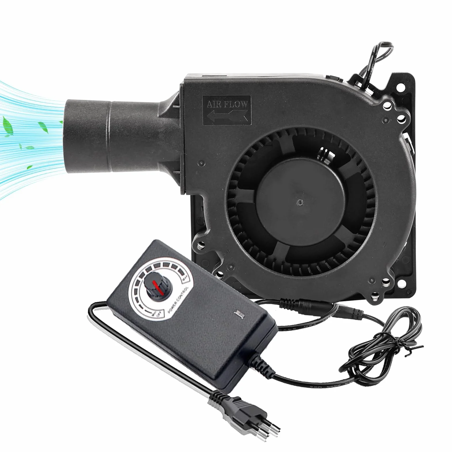 Ventola 230 V con regolatore di velocità – AC ventola radiale con regolatore, ventilatore a turbina per riscaldatori, barbecue, picnic, raffreddamento per elettrodomestici, 120 x 32 mm