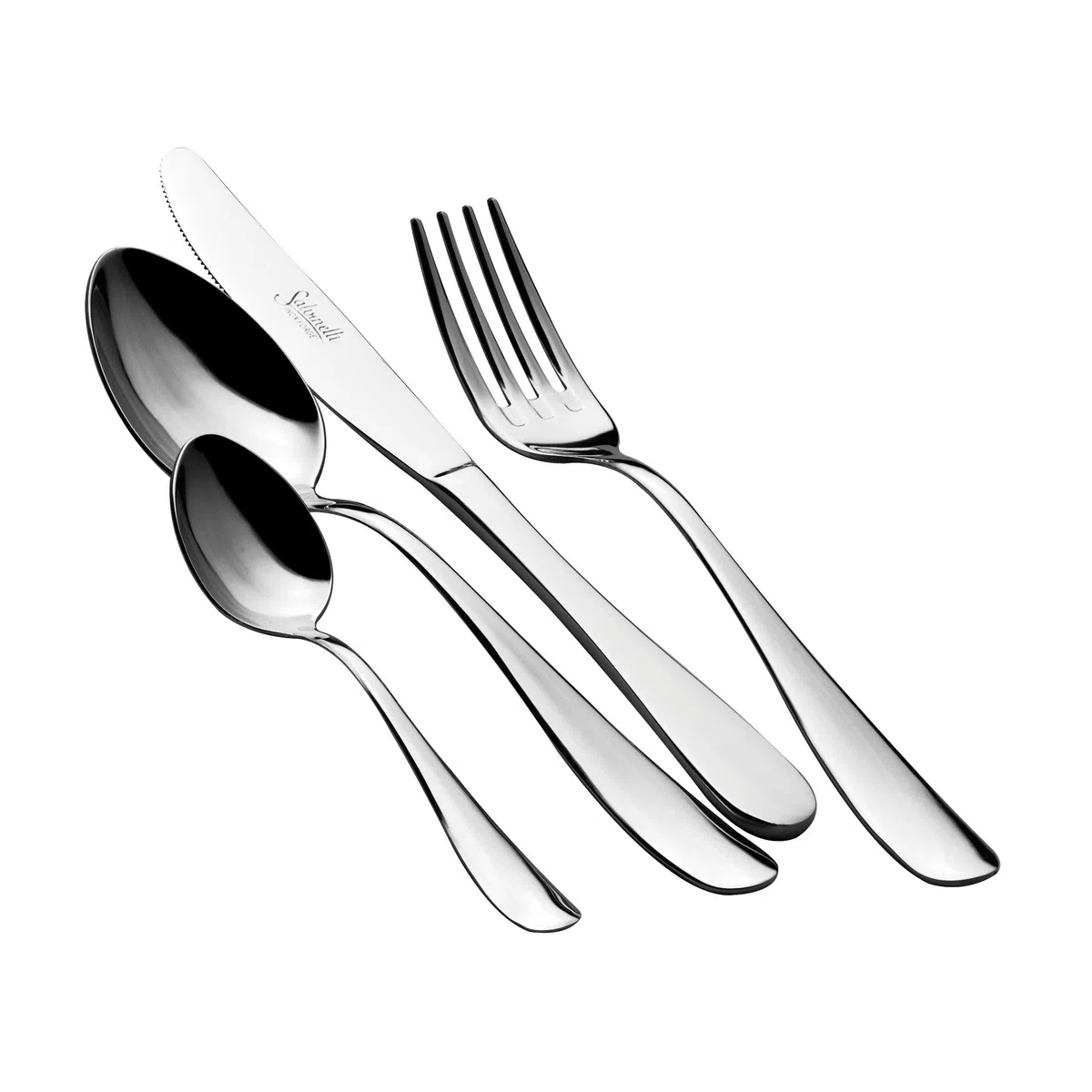 Salvinelli Twist Set Coltello da tavola Acciaio Inox 18/10, Coltello Forgiato 12 Pezzi, Spessore 1,8 mm, Made in Italy, Finitura Lucida