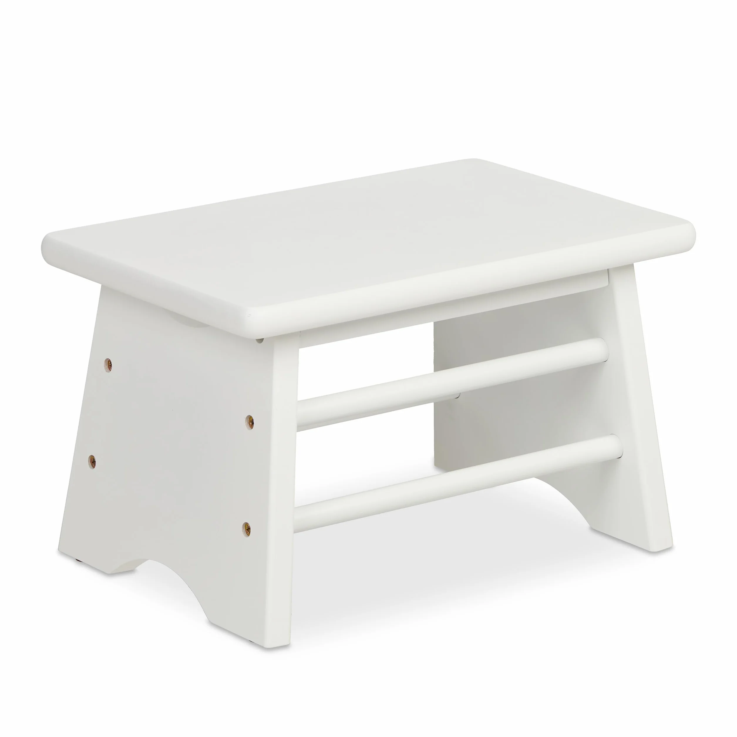 Relaxdays Sgabello Poggiapiedi in bambù, Fino a 100 kg, Appoggia Piedi, Rialzo Bagno per Bambini, 20x33x21,5 cm, Bianco