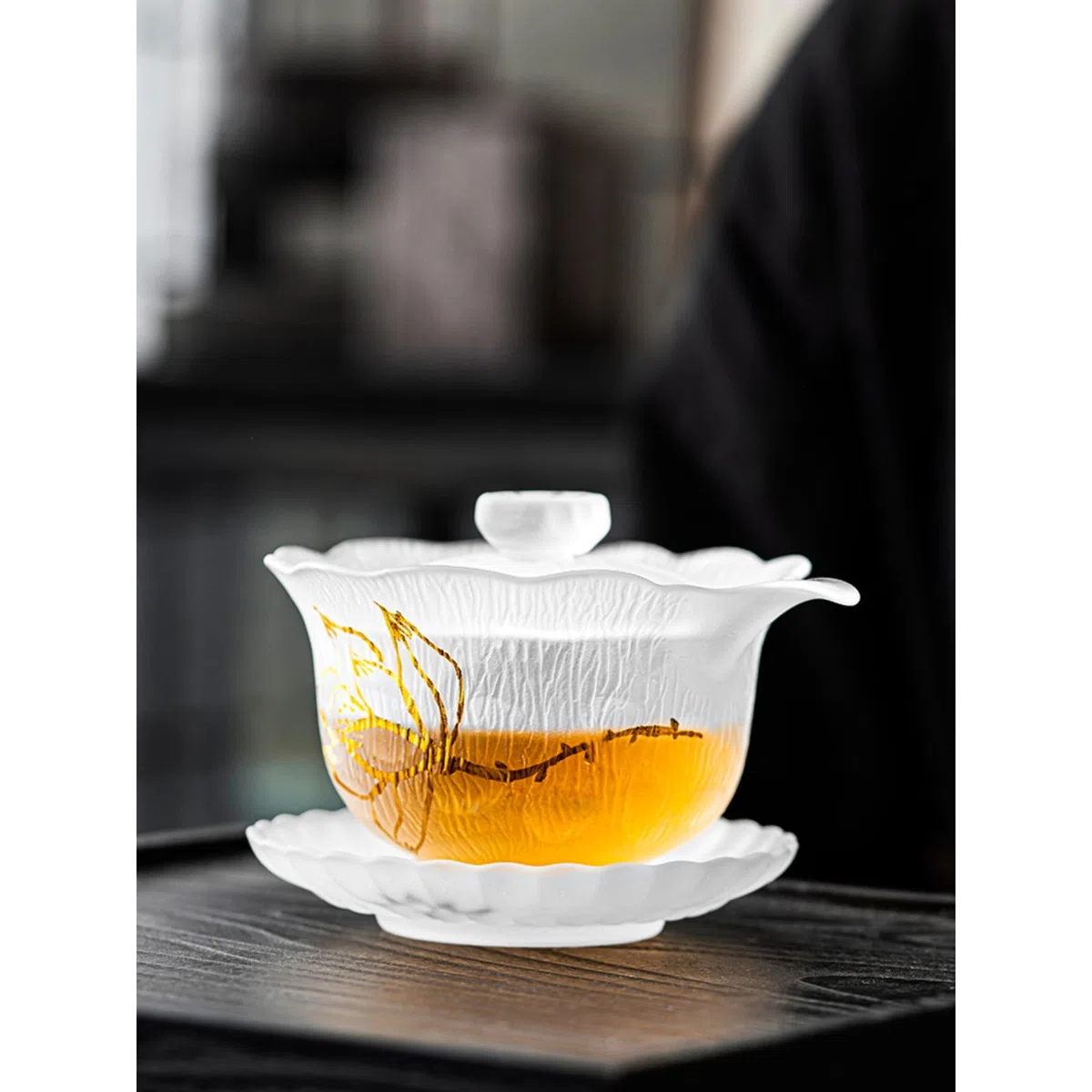 Tazza da tè Gaiwan in vetro smerigliato, 160 ml, resistente al calore antico Kung Fu tè set ciotola da tè
