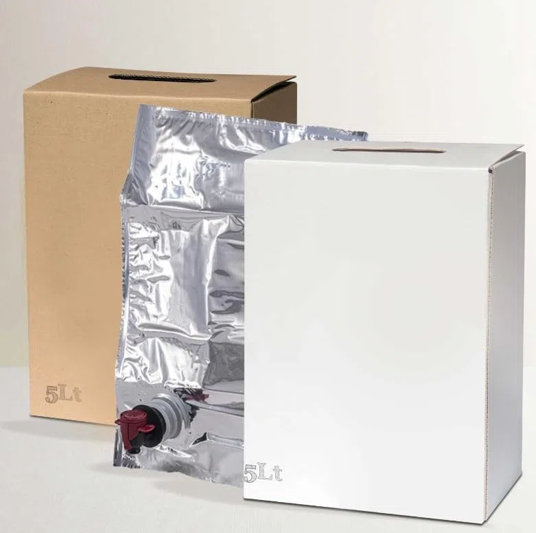 Generico Set di Bag-in-Box in Cartone con erogatore 5 l Bag in Box - Sacchetto Vuoto e Scatola per Il confezionamento di liquidi: Olio d'oliva Numero di Pezzi (5)