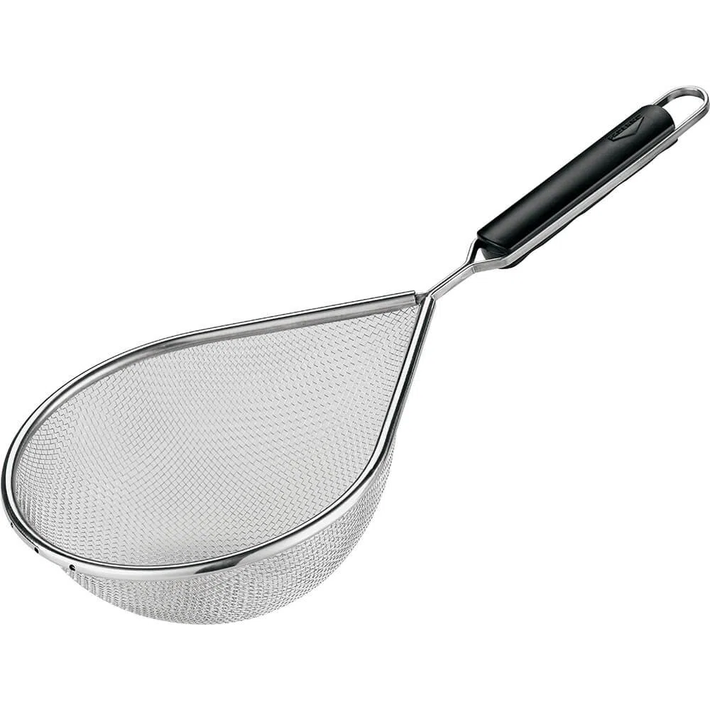 Paderno Colapasta, Colatutto, per scolare Pasta, Verdure, con Manico Lungo e Gancio, Acciaio Inox, Lavabile in Lavastoviglie, Dimensioni 22x18 cm