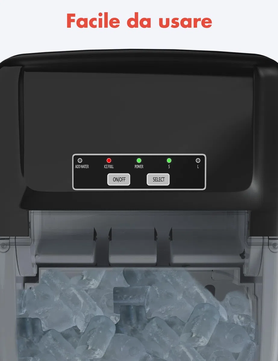 KitchenBrothers Macchina per il ghiaccio professionale – Macchina per il ghiaccio tritata – Macchine per il ghiaccio – Macchina per il ghiaccio – Portatile con manico – con paletta per ghiaccio – 1,2