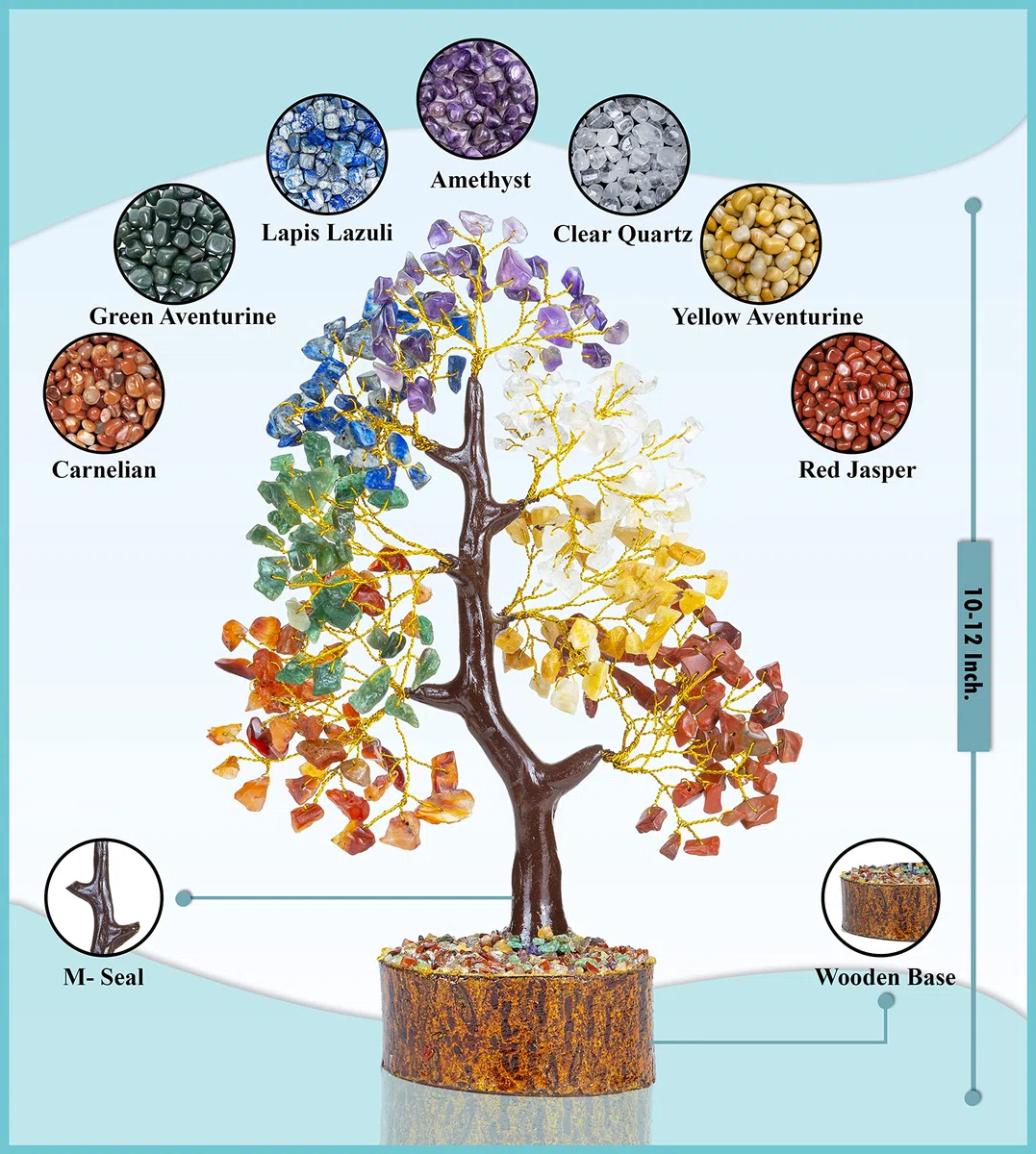 Crocon Albero della Vita con 7 chakra, braccialetto e 2 ciondoli in cristalli un pietre curative idea regalo per donne decor per la casa regali di compleanno per donne, regalo donna, mamma e sorella