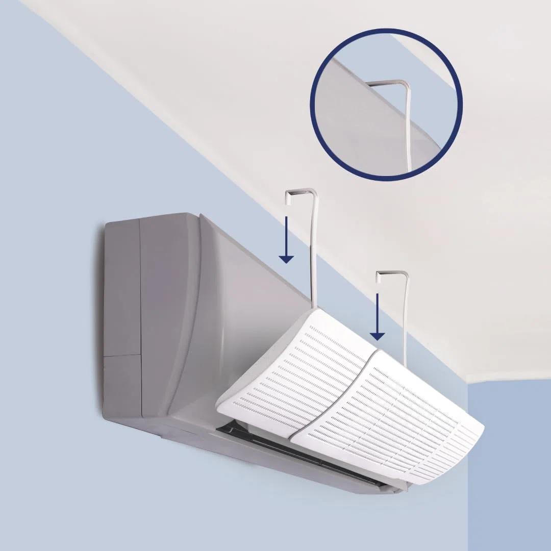 AR DEFLECTOR, DEFLETTORE PER CONDIZIONATORE UNIVERSALE, REGOLABILE, PER CONDIZIONATORE DA PARETE PER CASA/UFFICIO/CAMERA/SOGGIORNO, BIANCO