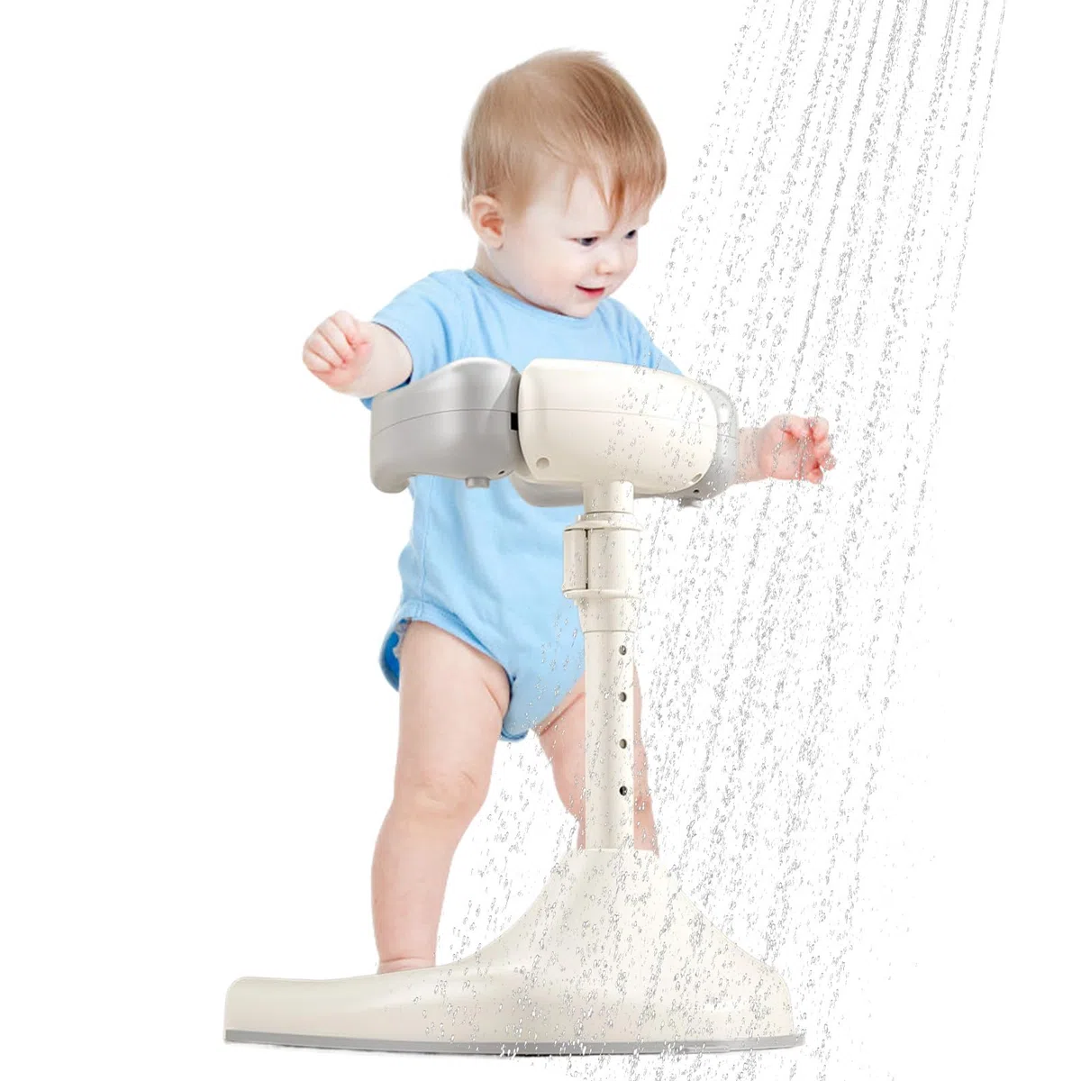 Supporto per baby shower regolabile, supporto per baby shower - Supporto per la doccia da bagno in piedi con base anti-slip,Dispositivo di bagno portatile pieghevole Sedile per bambini per ragazzi