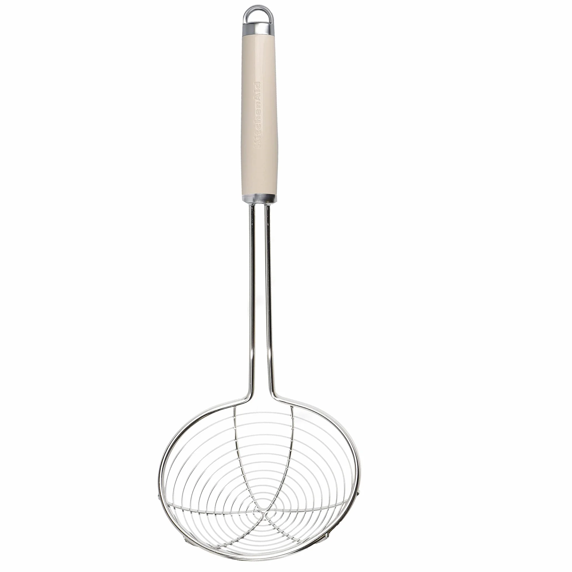 KitchenAid Cucchiaio Forato / Schiumarola a Ragnatela, Acciaio Inossidabile Resistente alla Ruggine, Sicuro in Lavastoviglie, 36 x 51 x 140 mm, Crema