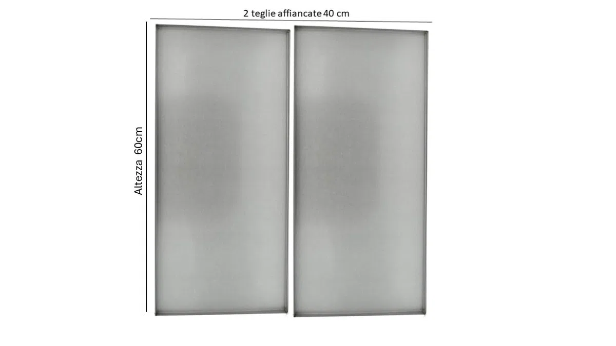 G.T. INOX Teglia da esposizione o pizza alla pala in lamiera alluminata/ferro blu 60x20 cm bordo dritto alto 2 cm (lamiera alluminata)