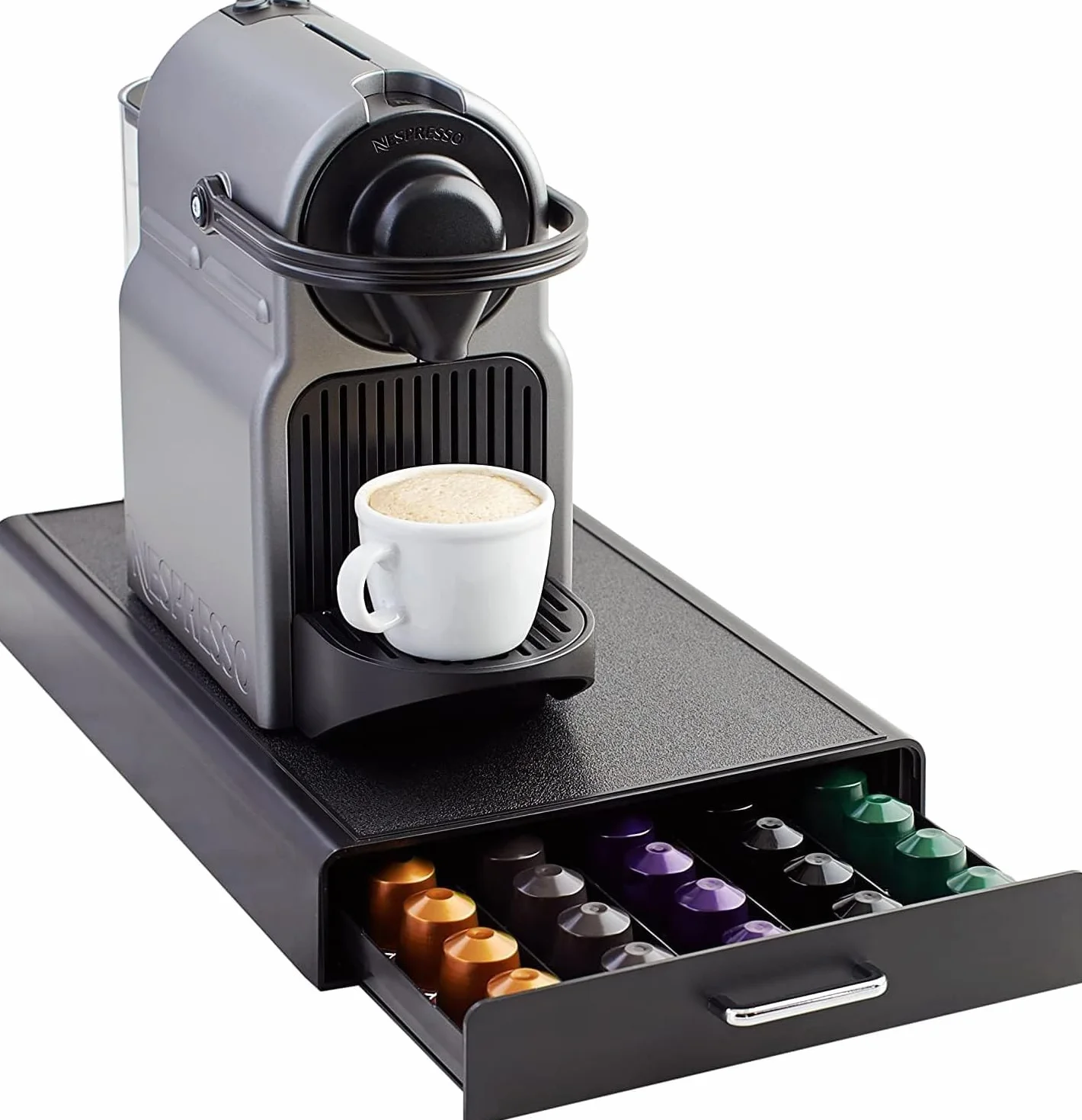 Amazon Basics - 1 Cassetto Porta Capsule per Nespresso Originalline, capacità: 50 Capsule, Nero