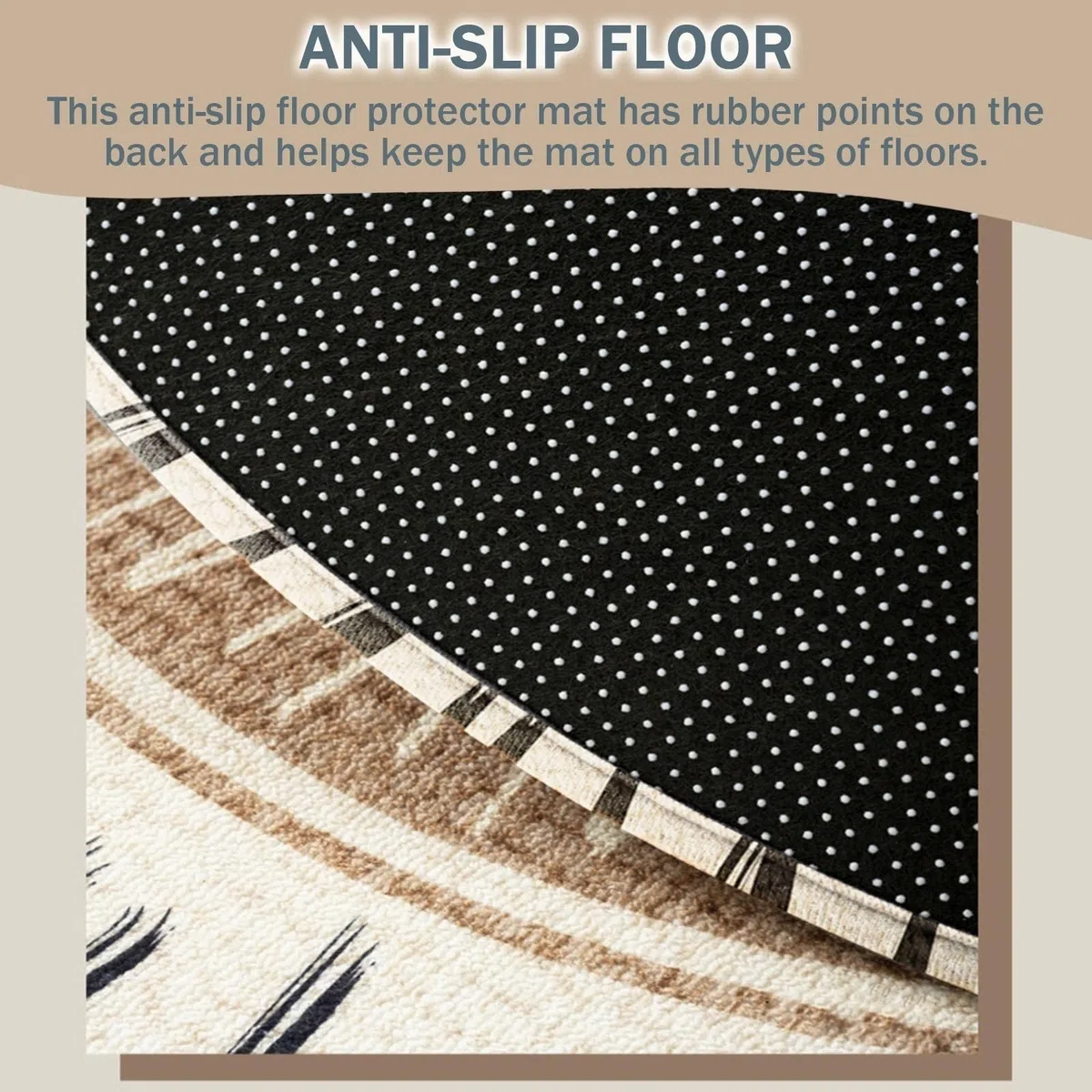 Odot Tappeto Sedia Ufficio Gaming Studio Classico Tappeto Salvapavimento Antiscivolo Protettore del Pavimento Tappetino per Sedia da Ufficio con Ruote per Parquet Piastrelle (Texture Lino,120x160cm)
