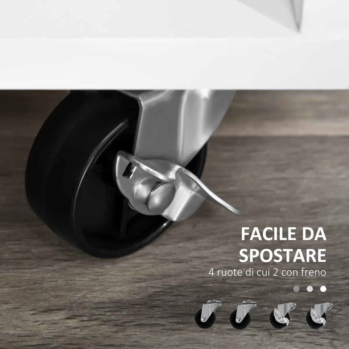 HOMCOM Mobile Porta Stampante a Rotelle con 2 Cassetti Chiudibile a Chiave, 3 Ripiani e Armadietto, Mobile Stampante per Documenti da Ufficio e Studio, 100x35x65 cm, Nero e Bianco