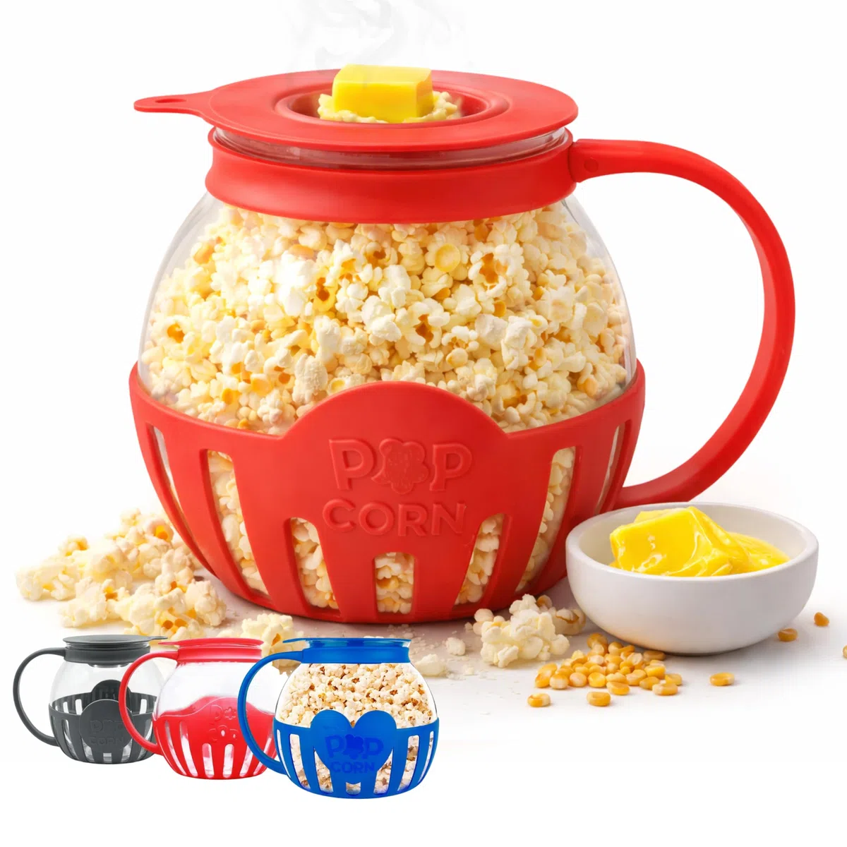 Netrox - Popcorn Maker per Microonde Senza Olio 3L – Ciotola in Vetro, BPA Free, Lavastoviglie – Popcornmaschina Fettfreie, Snack Healthy per Serata Cinema Famiglia, Idea Regalo