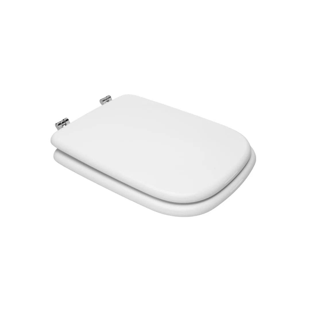 HYDRO HOME Copriwater Compatibile con Ideal standard CONCA, Tavoletta WC in legno verniciato, cerniere incluse, Sedile WC Resistente, Chiusura Classica, Montaggio rapido (BIANCO EUR)
