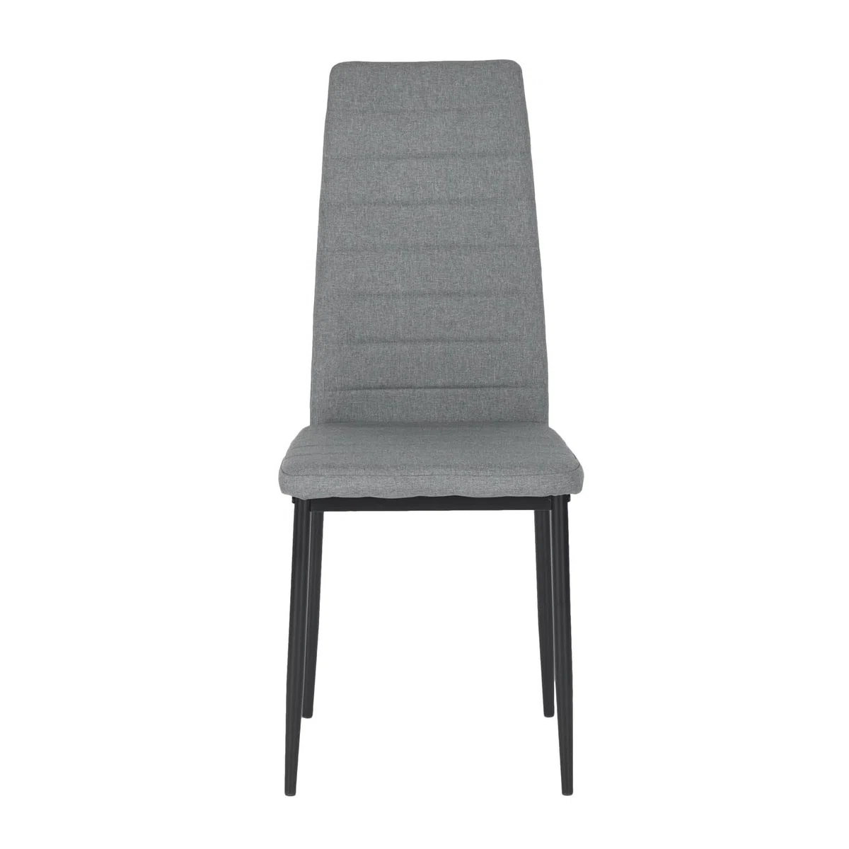 buybyroom - Set di 4 sedie da cucina/sala da pranzo, comode sedie imbottite rivestite in tessuto, con schienale, gambe in metallo, colore: grigio